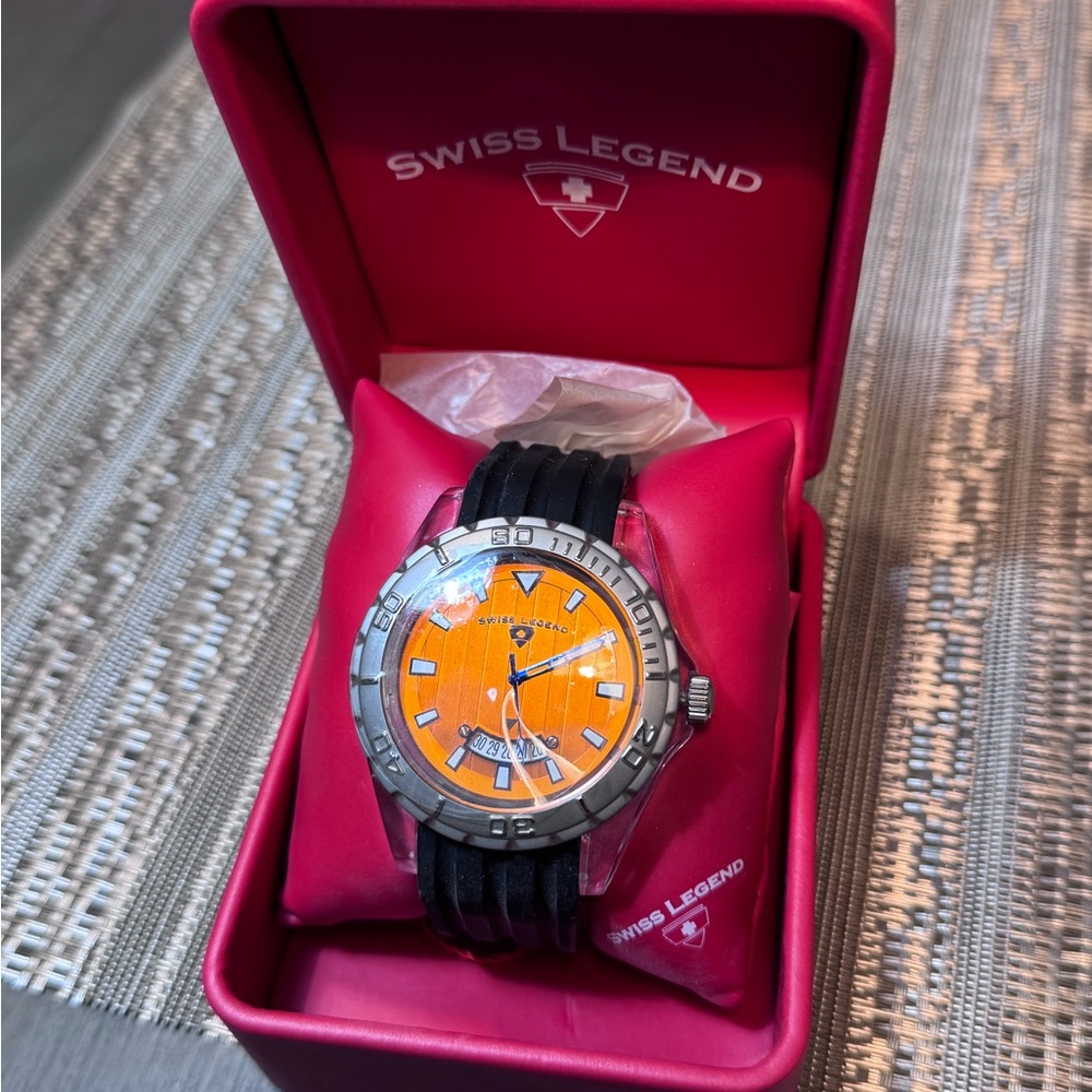 Swiss Legend Orange Dial Watch